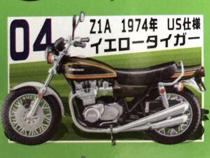 ◆送料込み◆ 『昭和レトロ 』Z1A 1974年 US仕様 KAWASAKI カワサキ ヴィンテージバイクキット イエロータイガー 04 旧車 未組立