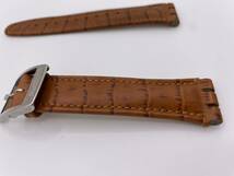 【時計】swatch　幅18mm　腕時計　ベルト　ブラウン　茶色　型押し　純正　交換用　バンド_画像1