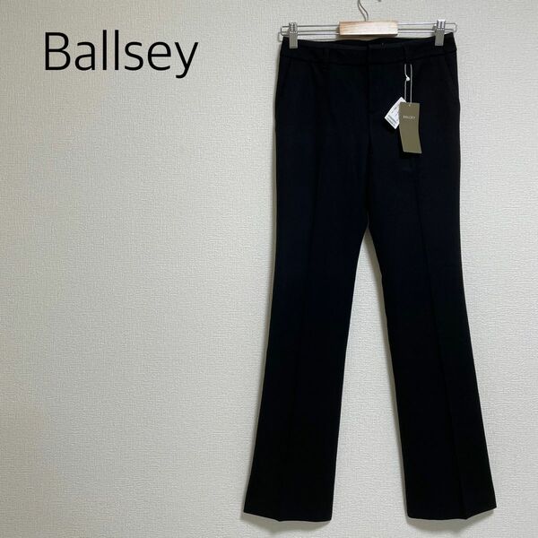 定価17850円◆ 【新品未使用タグ付】Ballseyウール混センタープレスパンツ　黒　サイズ34