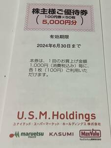 【最新】ユナイテッドスーパーマーケット(USMH) 株主優待券 20000円分 マルエツ カスミ マックスバリュ関東　☆