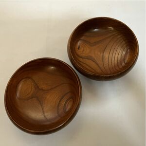 欅（ケヤキ）のサラダボウル 2皿　木製 天然木 直径約14㎝高さ5㎝ 菓子鉢