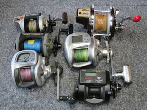 ●ジャンクまとめリール 船釣り用 6個 Daiwa ダイワ SUPER TANASENSOR-S スーパータナセンサーS etc.. 80サイズ