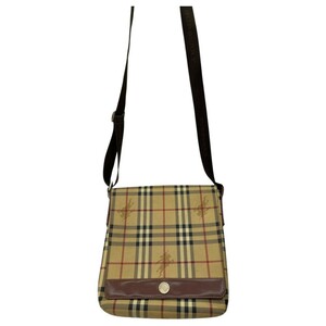 ◆◆ BURBERRY LONDON バーバリーロンドン ショルダーバッグ　ノバチェック　PVC　塩ビ　ベージュ系 T-04-01 ベージュ 傷や汚れあり