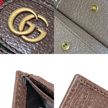 ◎◎ GUCCI グッチ 二つ折り財布 オフィディア GGスプリーム 箱・布袋付 597609 グリーン x レッド やや傷や汚れあり_画像8