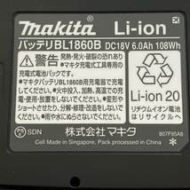 □□ MAKITA マキタ バッテリー　6.0Ah　18V BL1860B 本体のみ 未使用に近い_画像3