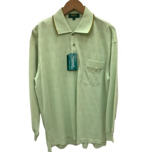 ♪♪ KENZO ケンゾー GOLF ゴルフ メンズ 長袖ポロシャツ SIZE 4 黄緑 未使用に近い