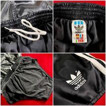 レア貴重 80’s adidas ポリアミド サッカー ショートパンツ 8 XL 黒×白 アディダス ヴィンテージ ナイロン 短パン 新品_画像7