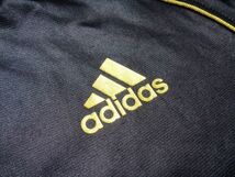 美品☆光沢☆アディダス☆3S☆コーティングジャージパーカー 黒×金 サイズM adidas メンズ 紳士 フーディー ブラック ゴールド_画像3