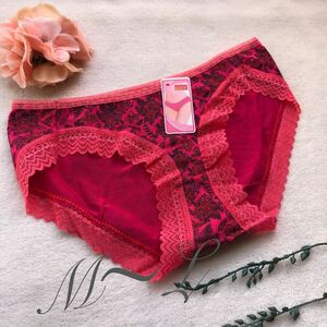 新品 　可愛い　ローズピンク　花柄　愛される予感　ラブリー　タグ付き　ギャル　ショーツ　パンツ　下着　ビキニ　スタンダード　