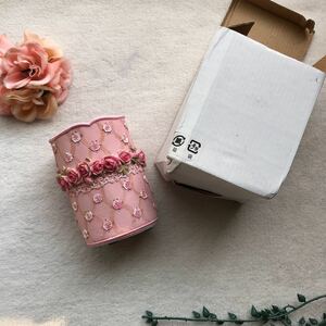 新品　姫雑貨　ピンク　ローズ　薔薇雑貨　ペン立て　アクセサリー 姫系　お姫様　可愛い　文房具　雑貨　お嬢様