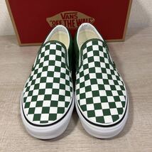 1円スタート売切り 新品未使用 VANS CLASSIC SLIP-ON バンズ クラシック スリッポン 希少 チェック グリーン USA企画 27.5cm 完売品_画像2