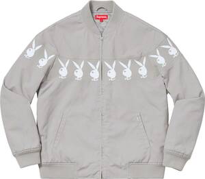 ★ 19SS Supreme シュプリーム Playboy Crew Jacket プレイボーイ クルー ジャケット 中綿 ダービージャケット グレー灰M(新品未使用)GGDG