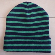 ★ 初期 2010年 10AW Supreme シュプリーム Striped Beanie ボーダー ビーニー ニットキャップ small box logo ボックスロゴ (緑ｘ紺)GDSR_画像2