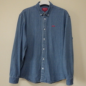 ★ Supreme シュプリーム Small Box Shirt スモール ボックス シャツ small box logo スモール ボックスロゴ (デニム青M)GDGD