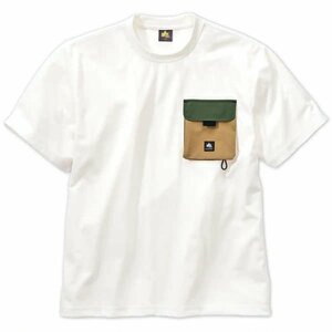 (ポスト投函 送料無料) Lサイズ LOGOS ロゴスパーク 半袖Tシャツ 胸ポケット付き 吸汗速乾　カットソー Tシャツ ロゴス ホワイト