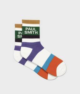 paul smith ボーダー＆ロゴ ソックス / 140643 MD2