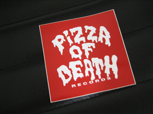 pizza of death ステッカー 赤×白☆シール Hi-STANDARD 横山健 マキシマムザホルモン ピザオブデス ken yokoyama WANIMA ワニマ