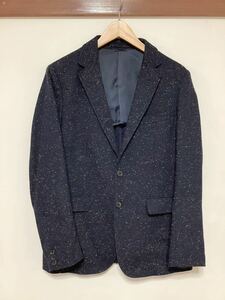 ふ1249 BEAMS ビームス ネップ ウールテーラードジャケット M ネイビー JAPANESE FABRIC