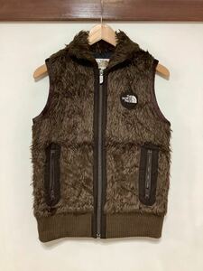 ま1240 THE NORTH FACE ノースフェイス 茶タグ ALW46000 ファーベスト レディース M ブラウン フェイクファー アウトドア 