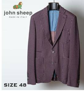 未使用 John Sheep ニットジャケット サイズ48 ジョンシープ バーガンディ ボルドー イタリア製