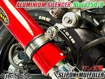 W2-173RD スリップオンマフラー アルミサイレンサー赤色Ver 50.8φ Ninja250 Ninja250R ニンジャ250 Z250専用 純正エキパイ用_画像4