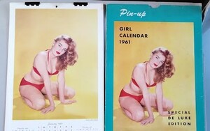 60年前のアメリカの「Pin-Up Girl Calendar 1961」　フルカラー米英国美女12枚　special De Luxe Edition　セミヌード・水着