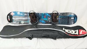 T1429 BURTON バートン スノーボード板 実寸約153cm UNION ユニオン ビンディング L/XLサイズ セット ウィンタースポーツ スノボ