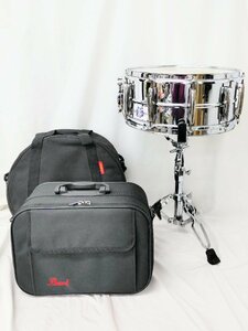 T1435 Pearl パール スネアドラム REMO レモ WEATHERKING AMBASSADOR SNARE Sensi Tone Custom Alloy Shell スタンド/ケース付き 打楽器