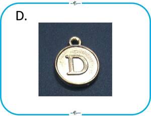 E259 D アルファベット チャーム D ゴールド メダル コイン 12mm ハンドメイド 材料 アクセサリー パーツ イニシャル デザイン オシャレ