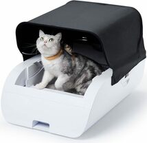 猫 自動トイレ 猫トイレ 内蔵バッテリー付き 飛散防止 超大型空間 日本語説明書付き 安全センサー_画像1