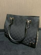 美品 グッチ GUCCI GG柄 トートバッグ ハンドバッグ スタッズ トートバッグ GGキャンバス ブラック 124360_画像6