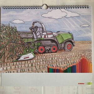 トラクター　カレンダー CLAAS claas 塗り絵