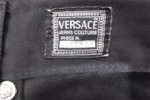 Versace jeans couture ヴェルサーチジーンズ メデューサ 光沢 490824 パンツ サイズW32 ブラック ボトムス メンズ_画像4