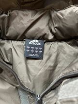 00s adidas メンズ M イクイップメント ロゴ 中綿入り パーカー ジャケット ジャンパー / アディダス オールド ライン入り ブラウン 茶色_画像7