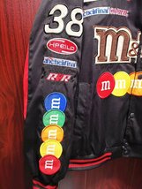 限定品※定価8万◆イタリア・ローマ発*ROBERT CAVANI/ロベルトカバーニ・m&m's*豪華刺繍・ワッペン・スタジアムジャンパー/Sサイズ黒_画像4