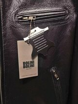 最高級16万◆イタリア・ミラノ発*BOLINI*ブルーラベル※セレブdesigner イタリアン牛革使用・レザージャケット・ライダース・46/M_画像8