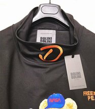 高級ポルトガル製※定価5万◆イタリア・ミラノ発*BOLINI＆NASA*コラボ*高級セレブdesigner*カッコイイ野球クマ*トレーナー・46/M黒_画像4