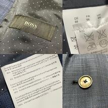 XXXL相当 超希少◎ HUGO BOSS ヒューゴボス スーツセットアップ 紺色 ネイビー 56サイズ 裏地 水玉 ドット柄 ウール&シルク生地 極美品_画像4