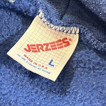【USA製】80s 90s JERZEES ジャージーズ スウェット パーカー 青/ブルー メンズ L フーディー プリント アメリカ製 ビンテージ 古着_画像8