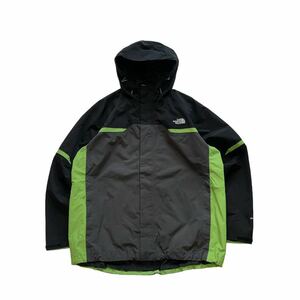 【美品】日本未発売 THE NORTH FACE ザノースフェイス マウンテンパーカー ナイロンジャケット メンズ XL 黒/ブラック 緑/グリーン HYVENT