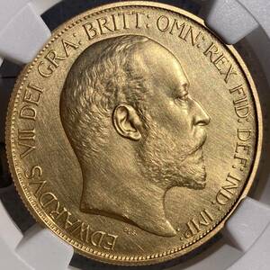  1902年 エドワード7世 PF62 戴冠記念 5ポンド 金貨 イギリス マット プルーフ NGC
