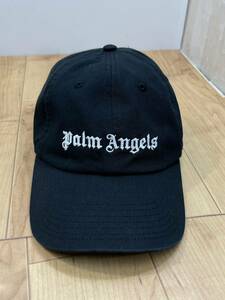 送料無料S80906 PALM ANGELS キャップ 帽子 パルムエンジェル 黒 ロゴ 刺繍