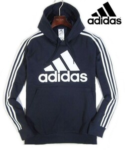 L土12434新品▼ アディダス ▼ プルオーバーフーディー 裏フリース 【 XO 】 スウェットパーカ adidas クルーネットパーカ ビッグロゴ 紺系