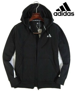 L土12219新品▼ アディダス ▼ ジップアップフーディー 【 M 】 スウェットパーカ adidas ジップアップパーカ 黒系