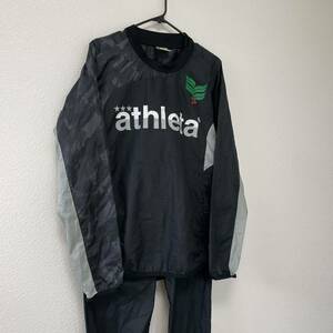 athleta アスレタ セットアップ Sサイズ スポーツウェア 上下 メンズ ウインドブレーカー フットサル サッカー ブラック系 ジャージ