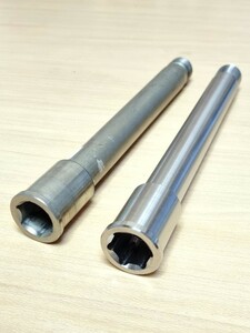 143-A-1-1* Kawasaki ZX-10R titanium alloy front axle shaft. parts number 41068-0594. H2,H2R,H2-SX interchangeable. titanium bolt 
