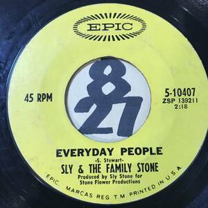 試聴 SLY & THE FAMILY STONE EVERYDAY PEOPLE VG(+) / SING A SIMPLE SONG VG++ 