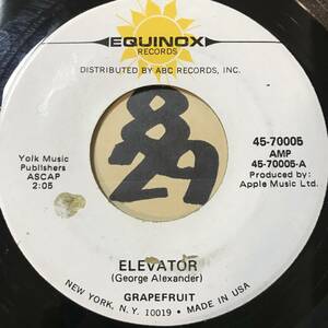 試聴 UKソフトロック両面推薦 ’68/ビートルズがバックアップ GRAPEFRUIT YES / ELEVATOR 両面NM 67年、ジョン・レノンがグループ名を命名