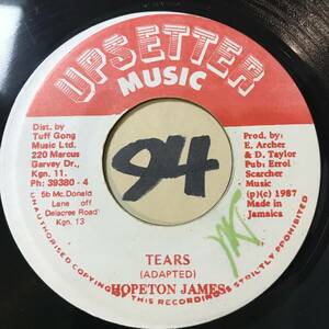 試聴 1987年ダンスホール・レゲエ HOPETON JAMES TEARS / VERSION 両面EX+ 