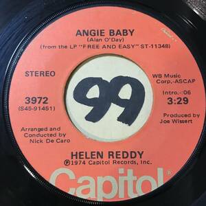 試聴 1974 ニック・デ・カロ編曲 HELEN REDDY ANGIE BABY / I THINK I’LL WRITE A SONG 両面EX 竹内まりや